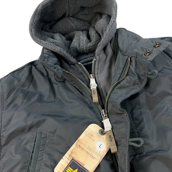 Alpha Industries Lady Cobbs Parka Womens Size L Insulated Jacket Gun Metal NWT - Picture 7 of 14